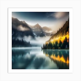 Sunrise Over Lake 10 Art Print