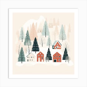 Winter Village Art Print