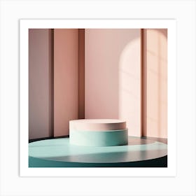 Round Table In A Room Art Print