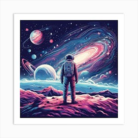 Space Man In Space Art Print