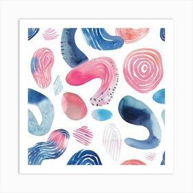 Abstract Watercolor Pattern 5 Art Print