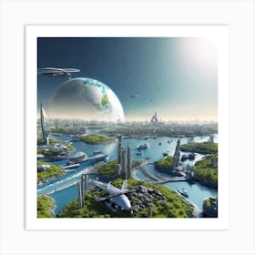 Futuristic City 45 Art Print