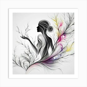 A woman’s silhouette 13 Art Print