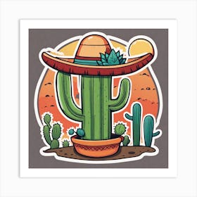 Cactus With Sombrero 5 Art Print