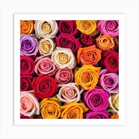 Colorful Roses Background 21 Art Print