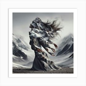 Woman In The Mountains 1 Art Print