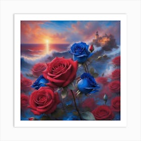 Roses At Sunset Art Print