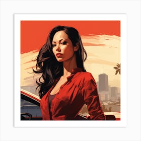 grand theft auto Lucy Liu Art Print