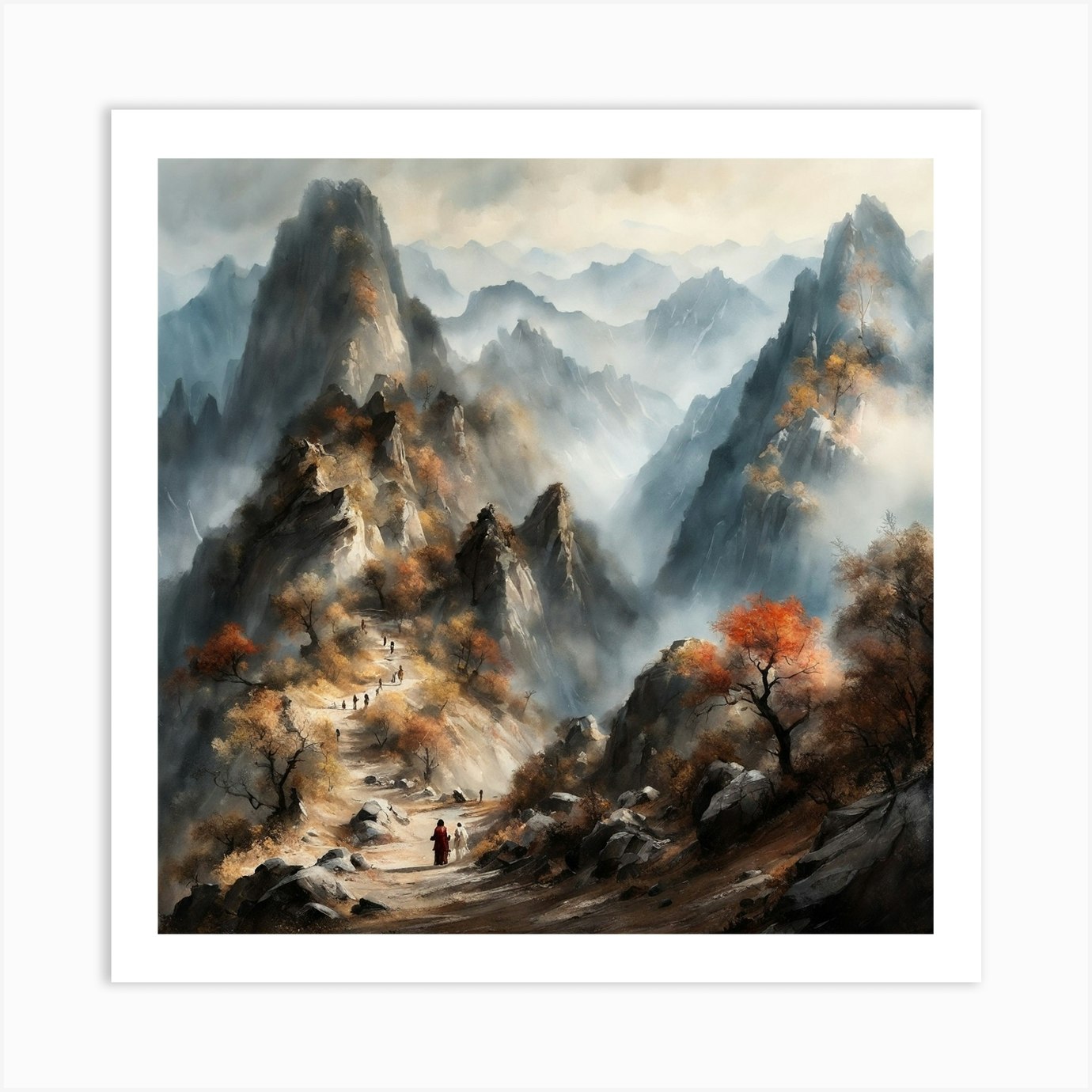 Chinese Mountains Painting 1026008, 96cm x 180cm(38〃 x 71〃)