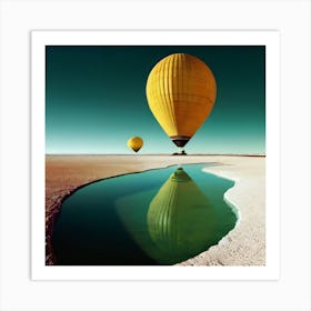 Hot Air Balloons In The Desert Art Print