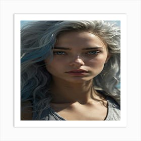 Girl With Gray Hair Art Print