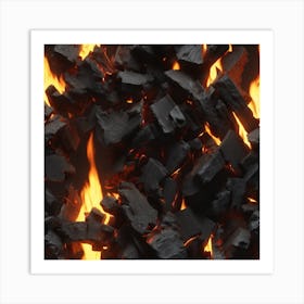 Charcoal Fire Art Print