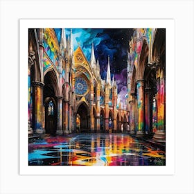 Cathedral At Night Art Print