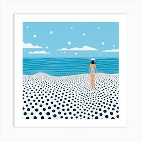 Yayoi Kusama Beach Print Art Print