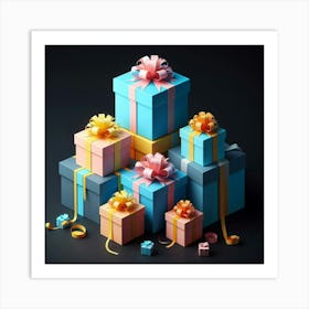 Gift Boxes Art Print