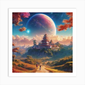 A Surreal Journey Through Time and Space Art Print