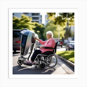 Elderly Woman In A Wheelchair Art Print