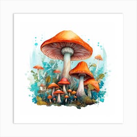 Mushrooms In The Water Art Print