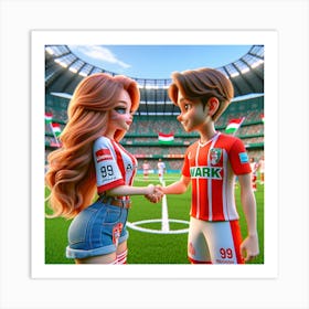 Soccer Couple 3 Art Print