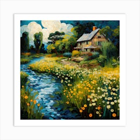 Whispering Blooms on the Banks Art Print