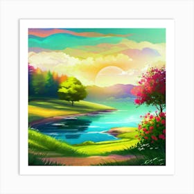 Landscape Painting 243 Art Print