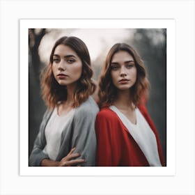 Two Women In The Woods Art Print