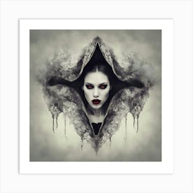 Demon Hooded Woman Art Print