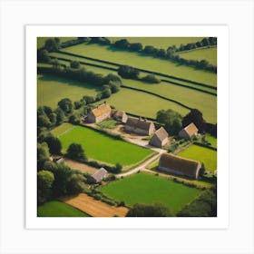 Aerial View Of A Farm 11 Art Print