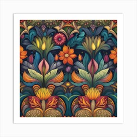 Floral Seamless Pattern Art Print