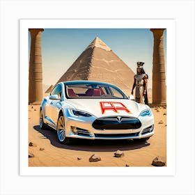 A painting of a Tesla car in the era of the Pharaohs
CAR Art Print