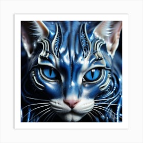 Blue Cat 5 Art Print