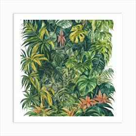 Tropical Jungle Jungle Night Botanical Art Print Art Print