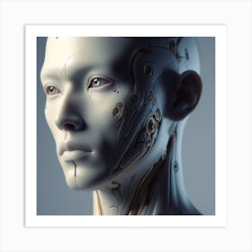 Cyborg Head Art Print