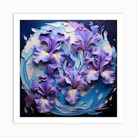 Purple Irises 10 Art Print