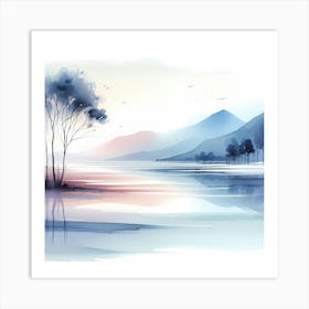 Watercolor Landscape Painting 18 Art Print