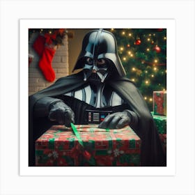 Darth Vader Wraps Presents Star Wars Art Print Art Print