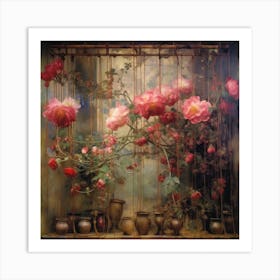 Roses In Vases Art Print