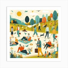 People In The Park Art Print