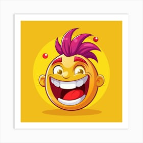 Yellow Smiley Face With Big Smile Art Print