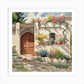 Mediterranean Cottage Art Print