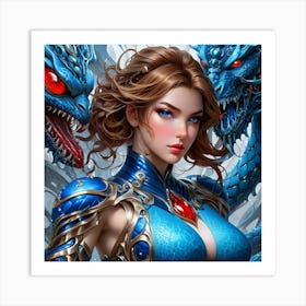 Blue Dragons lkj Art Print