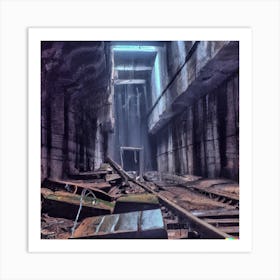 Abandoned Train Tunnel Art Print