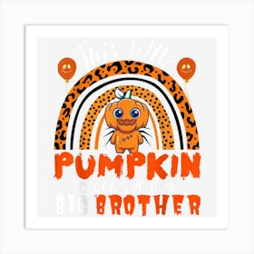 Pregnancy Announcement Halloween Big Brother Little Pumpkin Art Print