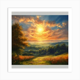 Sunset Over The Valley Art Print