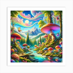 Mushroom Land Art Print