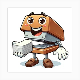 Paper Stapler Mascot Art Print