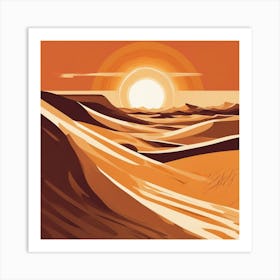 Sunset In The Desert 9 Art Print