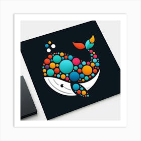 Bubbles Whale Art Print