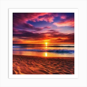 Sunset On The Beach 321 Art Print