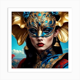 Chinese Woman With Mask Art Print
